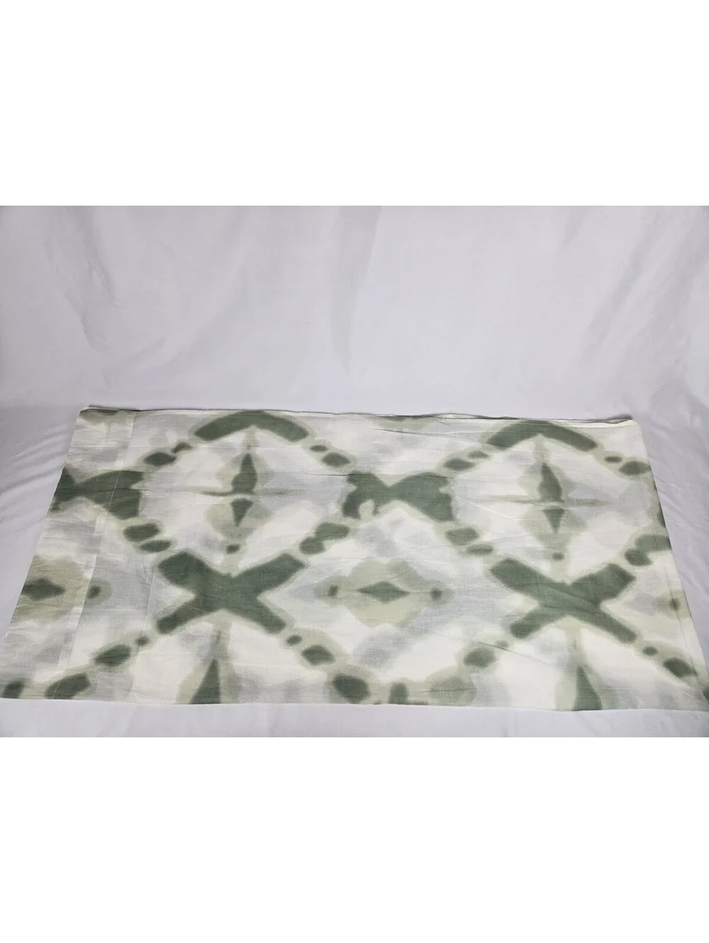 World Market Sheer Green Geometric Curtains